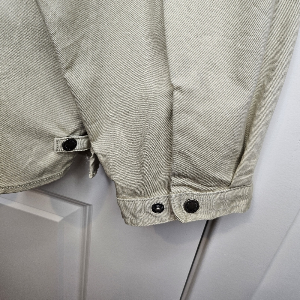 Woolrich Cream Button Snap Shirt Jacket Western Utility Top Plus Size 2X Stretch - Picture 5 of 9